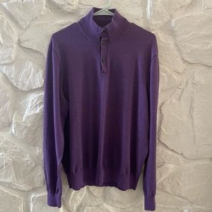 POLO By Ralph Lauren Purple Mens Merino Wool Sweater XXL